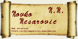 Novko Mesarović vizit kartica